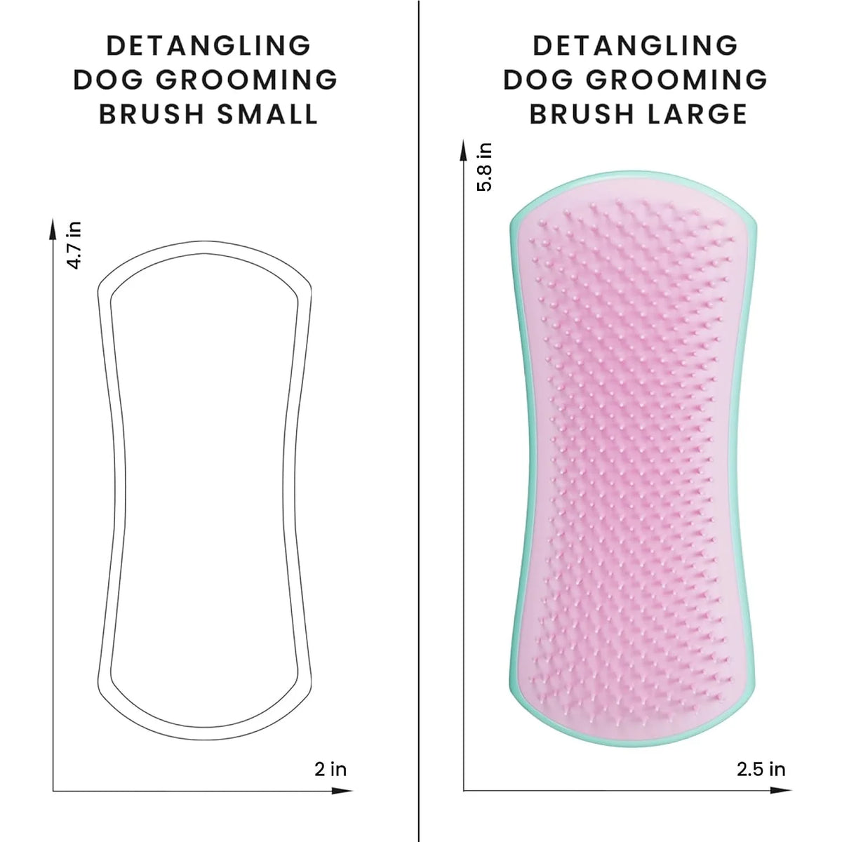 Pet Teezer by Tangle Teezer De-Shedding Dog Grooming Brush, Dry Brush or Dog Bath Brush for Wet or Dry Fur, Large, Mint & Pink