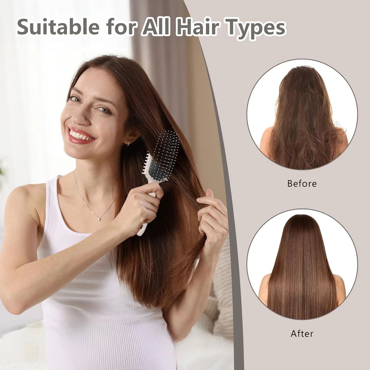 Curl Defining Brush, Curly Hair Brush, Slick Back Hair Brush, For Combing and Shaping Curls in All Hairstyles to Reduce Pulling (Pink)