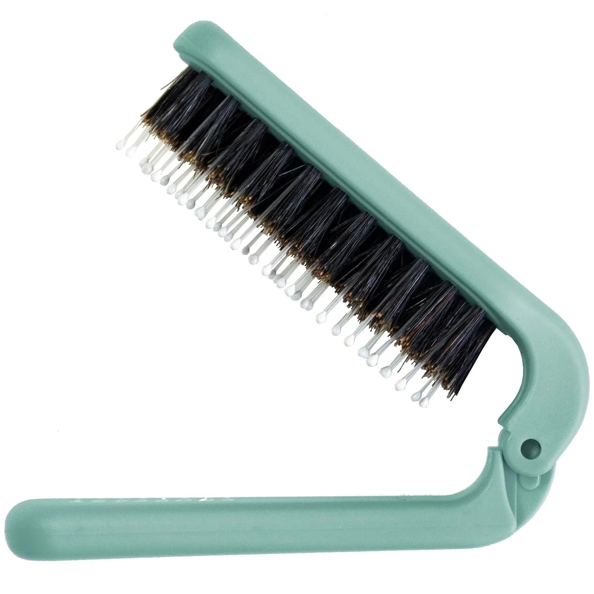 Uffy MiniPop Travel Hair Brush – Mini Folding Boar Bristles for Women, Men & Kids | Kid-Friendly Portable Purse Brush for Wet & Dry Hair, Curly or Straight | Pocket-Size Detangler – Hot Pink