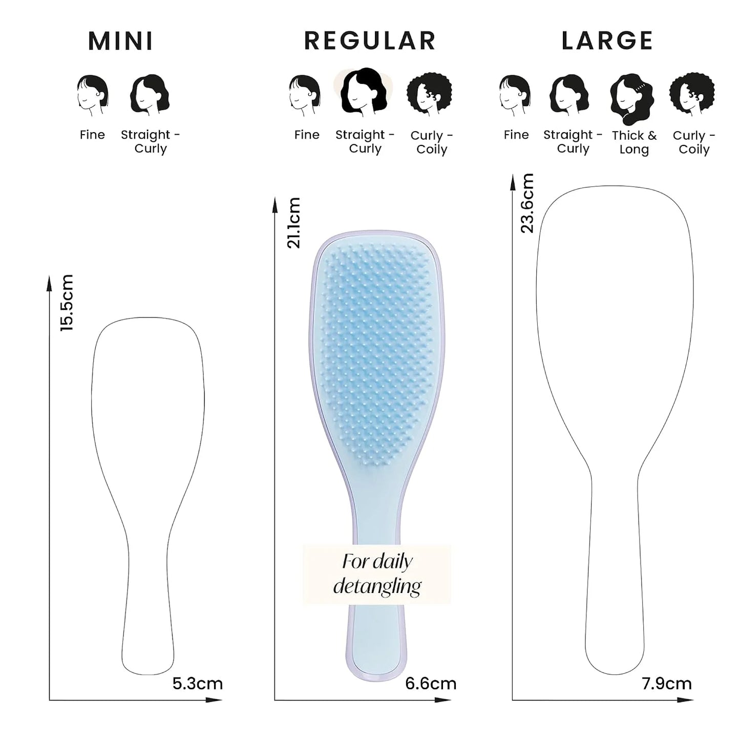 Tangle Teezer The Ultimate Detangler Hairbrush | For Wet & Dry Hair | Detangles All Hair Types | Reduces Breakage, Eliminates Knots | Two-Tiered Teeth & Comfortable Handle | Lilac Cloud Blue