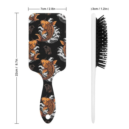 Air Cushion Comb for Massage Japanese Ocean Wave Fish Koifish Art, For Curly Long Thick Straight Hair, Women Girls Ladies