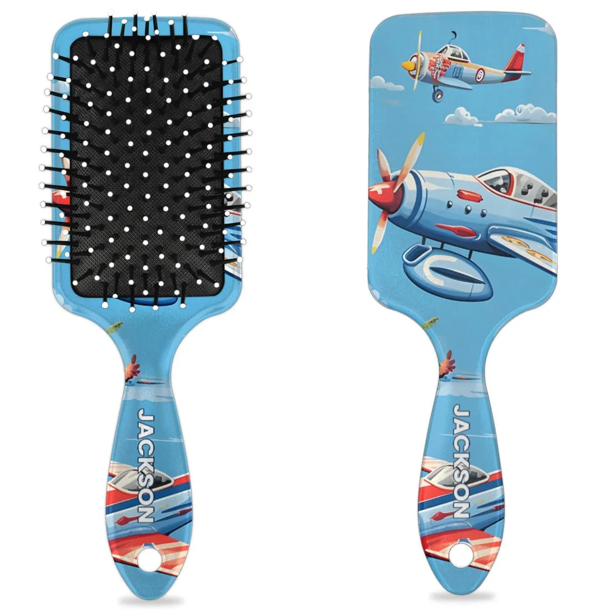Personalized Cute Car Detangler-Hair-Brush for Kids Boys,Glides Through Tangles Comb,Custom Name Hair Brushes for All Hair Types Wet/Dry/Curly/Thick Hair,White 2