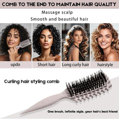 Curly Hair Brush Candybrush Curl Defining Brush for Detangling Shaping and Defining Curls for Women, Men, Wet & Dry Hair (Green Pink)