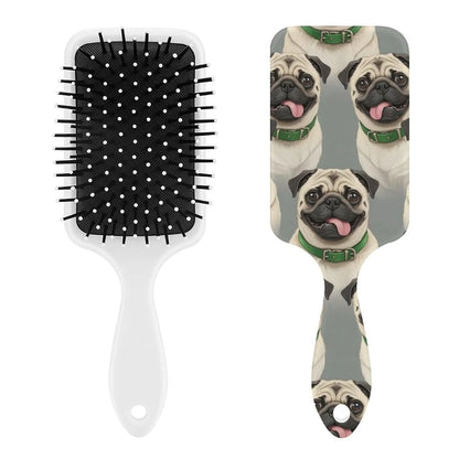 Women Girls Ladies Hair Brush Purple Black Buffalo Check Plaid Pattern, Paddle Brush for Detangling Scalp Massage, Cushion Hairbrush for Long Thick Curly Hair