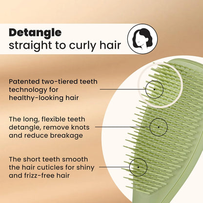 Tangle Teezer Matte Ultimate Detangler Brush, Straight to Curly, Olive