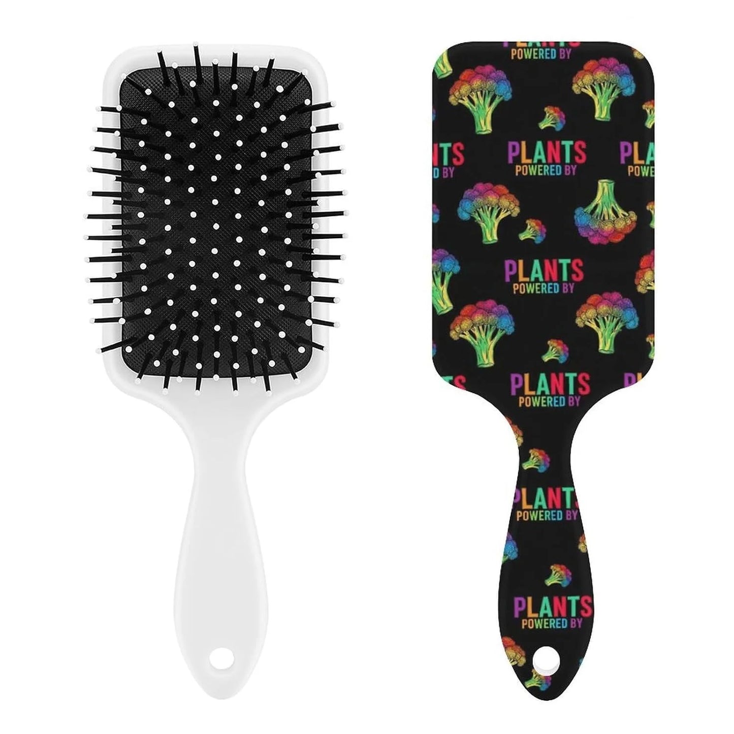 Women Girls Ladies Hair Brush Purple Black Buffalo Check Plaid Pattern, Paddle Brush for Detangling Scalp Massage, Cushion Hairbrush for Long Thick Curly Hair