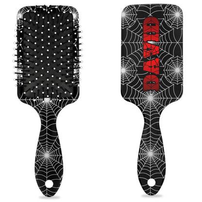 Personalized-Kids-Hair-Brush for Boy Girls Custom Gift Detangler Brush Soft Bristle Hair Brushes Travel Hair Brush for All Hair Types Christmas Hallowmas Spider Web Sliver Dot