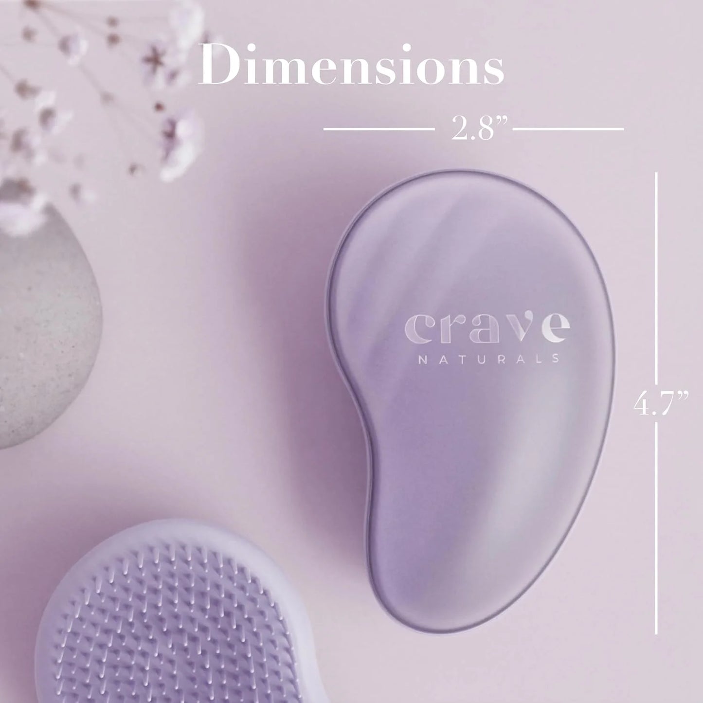 Crave Naturals Mini Detangler Hair Brush Turquoise – Glide Thru Hair Detangler Brush for Women, Kids & Toddlers – Gentle Scalp Care, No-Pain Tangle-Free Hairbrush for All Hair Types, Travel Hair Brush