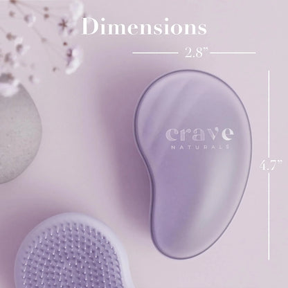 Crave Naturals Mini Detangler Hair Brush Turquoise – Glide Thru Hair Detangler Brush for Women, Kids & Toddlers – Gentle Scalp Care, No-Pain Tangle-Free Hairbrush for All Hair Types, Travel Hair Brush