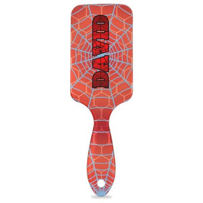 Personalized-Kids-Hair-Brush for Boy Girls Custom Gift Detangler Brush Soft Bristle Hair Brushes Travel Hair Brush for All Hair Types Christmas Hallowmas Spider Web Sliver Dot