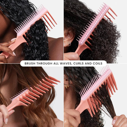 Tangle Teezer Wide Tooth Comb, Double Sided for Detangling and Less Breakage, for 3C to 4C Curly Hair Types, Peach