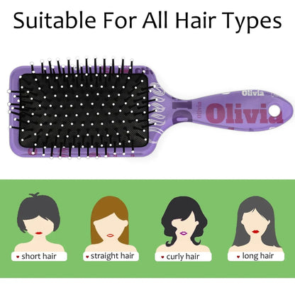 Personalized Name Hair Brush Detangler Brush Gifts for Women Man Custom Detangler-Hair-Brush Kids-Toddler-Girls for Travel All Hair Types
