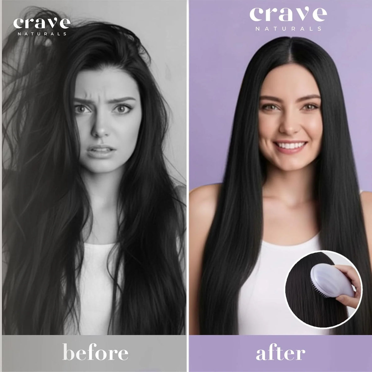 Crave Naturals Mini Detangler Hair Brush Turquoise – Glide Thru Hair Detangler Brush for Women, Kids & Toddlers – Gentle Scalp Care, No-Pain Tangle-Free Hairbrush for All Hair Types, Travel Hair Brush