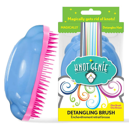 Knot Genie Detangling Hair Brush for Kids (Peaceful Purple) | Original Size | Perfect Detangling Brush for Curly Hair, Gently Separate Tangles, Leaves Hair Smooth and Shiny