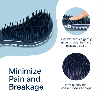 Crave Naturals Glide Thru Hair Brush - Detangler Brush for Curly, Straight, Wet or Dry Hair - Gentle Detangling Brushes for Adults, Kids, Toddlers - Hair Accessories for Women, 7.5x3" - Pink