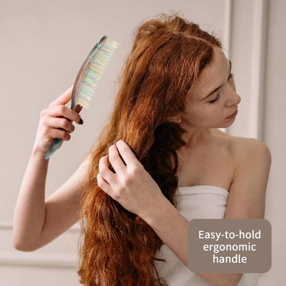 Detangling Wet Hair Brush for Thin or Straight Hair, Vented Detangler Hairbrush with Double-Layered Ultra and Soft-Nylon Bristles for Wet or Dry Hair, Gifts for Women Girls Kids