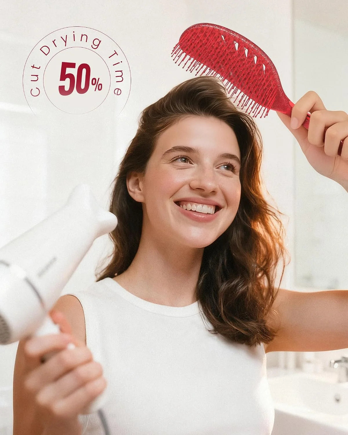 AIMIKE Paddle Hairbrush for Women & Kids Fine Hair, Wet & Dry