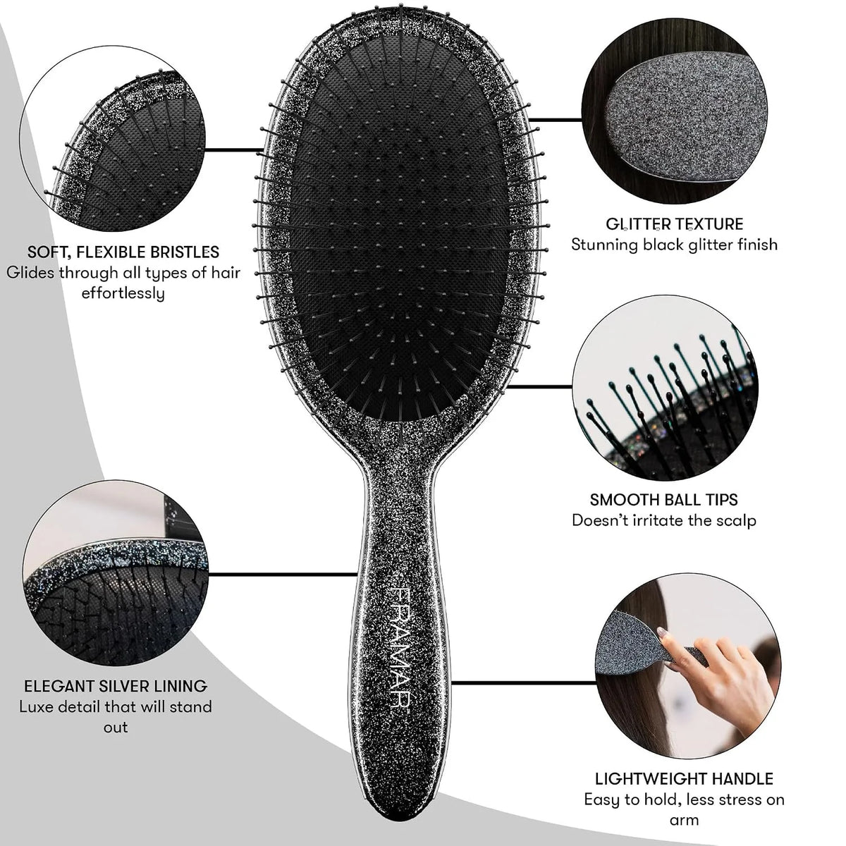 FRAMAR Wet Hair Brush Detangler, Detangling Hairbrush For Women – Giraffe