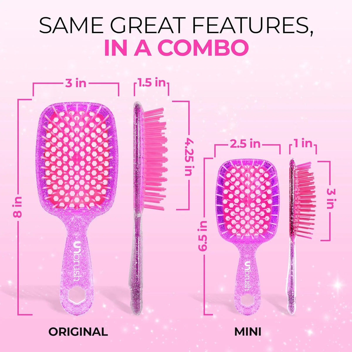 FHI Heat UNbrush Detangling Brush Combo Pack - Original + Mini