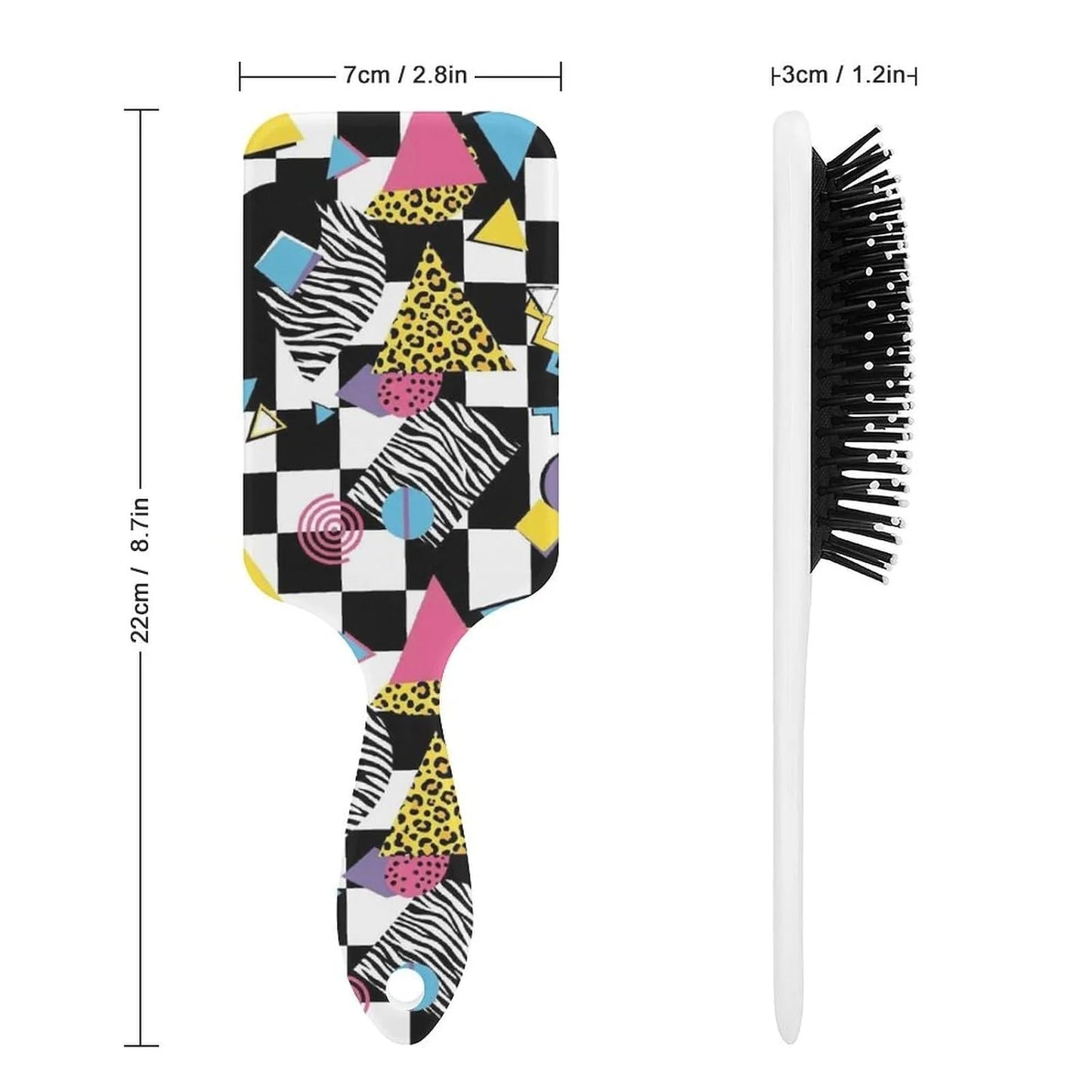 Air-Cushion Comb Black Gold Glitter Cheetah Leopard Print, Smooth Hair Salon Anti-Knotting Fluffy, For Long Thick Curly Hair, 1 Pack