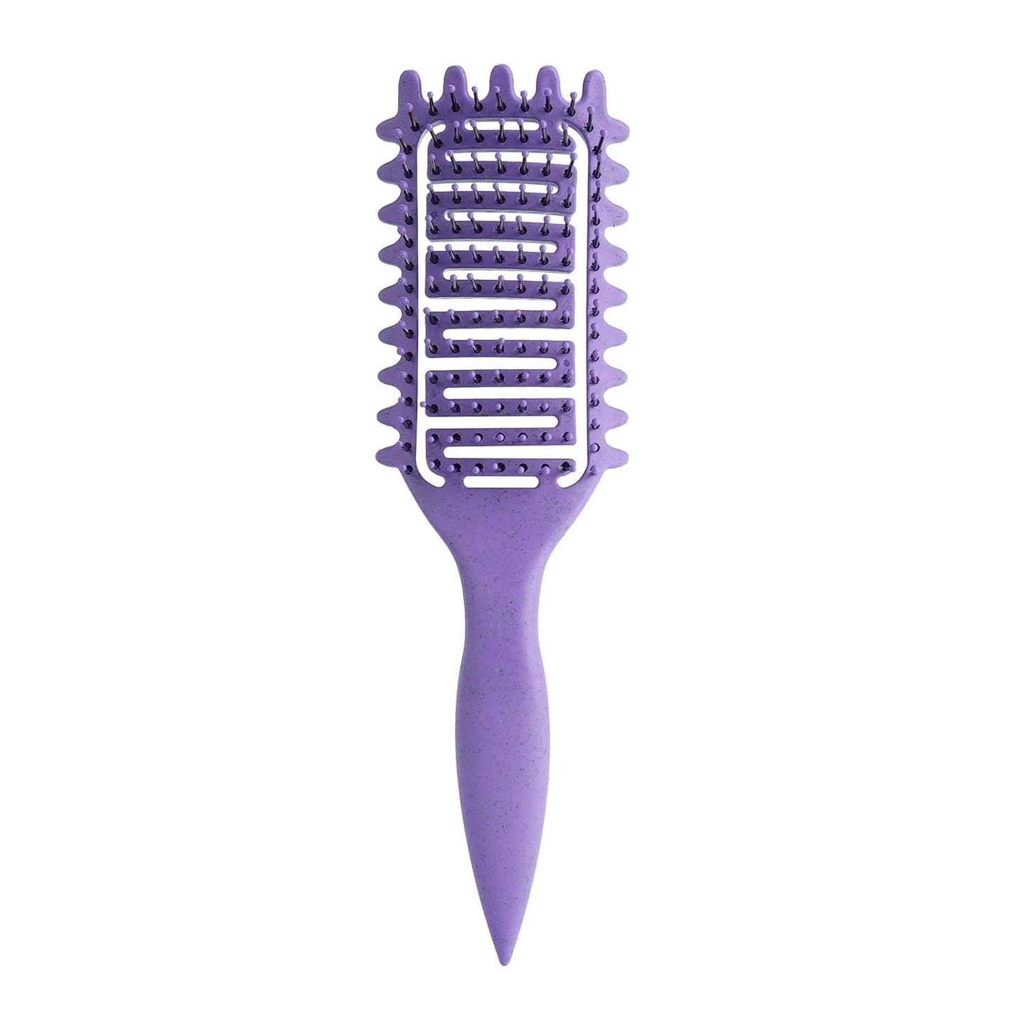 Curl Defining Brush for Curly Hair, Vented Detangling Hair Brush for Wet and Dry Styling, Curved Brush for Shaping and Smoothing Curl Clumps, Lightweight Hair Brush (2Pcs Black)