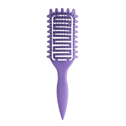 Curl Defining Brush for Curly Hair, Vented Detangling Hair Brush for Wet and Dry Styling, Curved Brush for Shaping and Smoothing Curl Clumps, Lightweight Hair Brush (2Pcs Black)