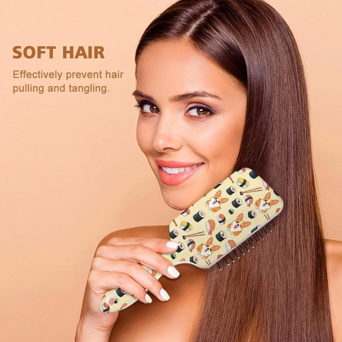 Air Cushion Comb for Massage Japanese Ocean Wave Fish Koifish Art, For Curly Long Thick Straight Hair, Women Girls Ladies