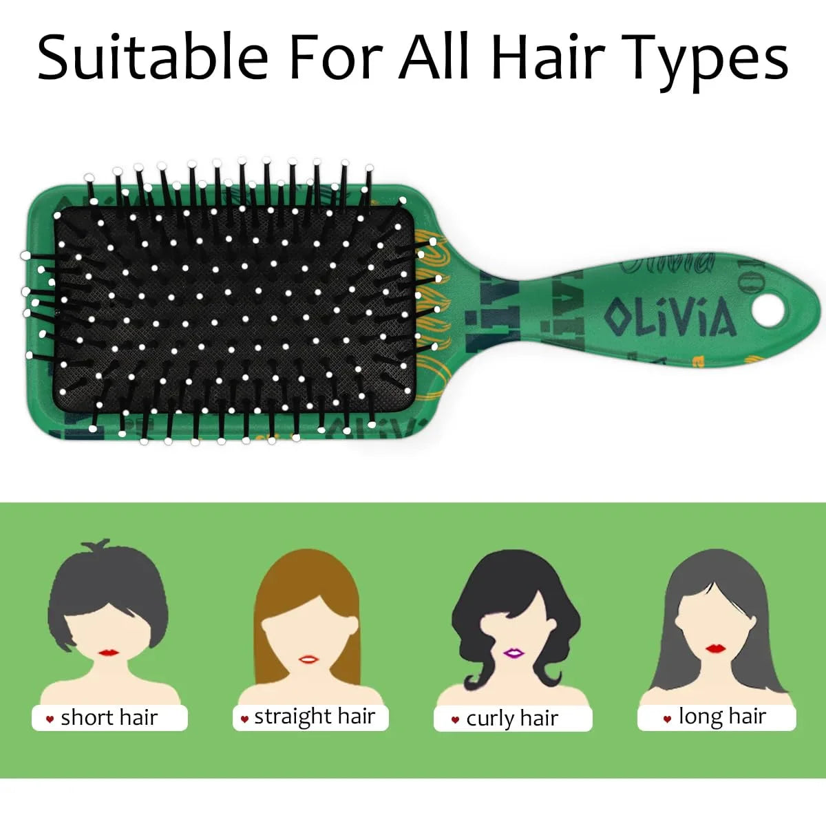 Personalized Name Hair Brush Detangler Brush Gifts for Women Man Custom Detangler-Hair-Brush Kids-Toddler-Girls for Travel All Hair Types