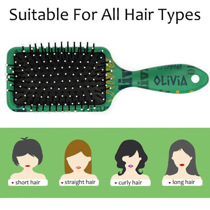 Personalized Name Hair Brush Detangler Brush Gifts for Women Man Custom Detangler-Hair-Brush Kids-Toddler-Girls for Travel All Hair Types
