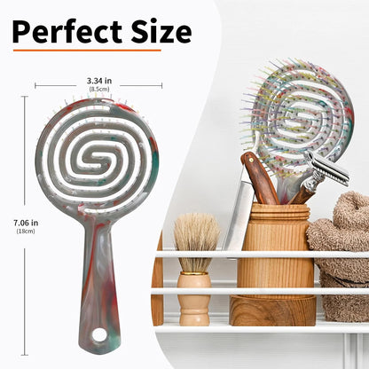 Detangling Wet Hair Brush for Thin or Straight Hair, Vented Detangler Hairbrush with Double-Layered Ultra and Soft-Nylon Bristles for Wet or Dry Hair, Gifts for Women Girls Kids
