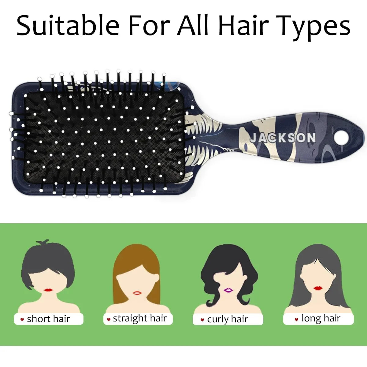 Personalized Cool-Rocket Detangler-Hair-Brush for Kids-Boys,Glides Through Tangles Comb,Custom Name Hair Brushes for All Hair Types Wet/Dry/Curly/Thick Hair,Dark Blue