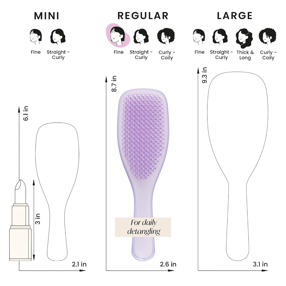 Tangle Teezer Fine and Fragile Ultimate Detangler Hairbrush for Coloured, Fine & Thin Hair - Two-Tiered Soft Flex Teeth Reduce Breakage & Pulling - Gentle on Delicate Hair - Hypnotic Heather