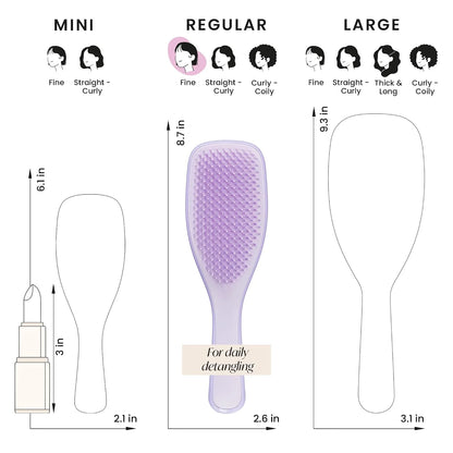 Tangle Teezer Fine and Fragile Ultimate Detangler Hairbrush for Coloured, Fine & Thin Hair - Two-Tiered Soft Flex Teeth Reduce Breakage & Pulling - Gentle on Delicate Hair - Hypnotic Heather