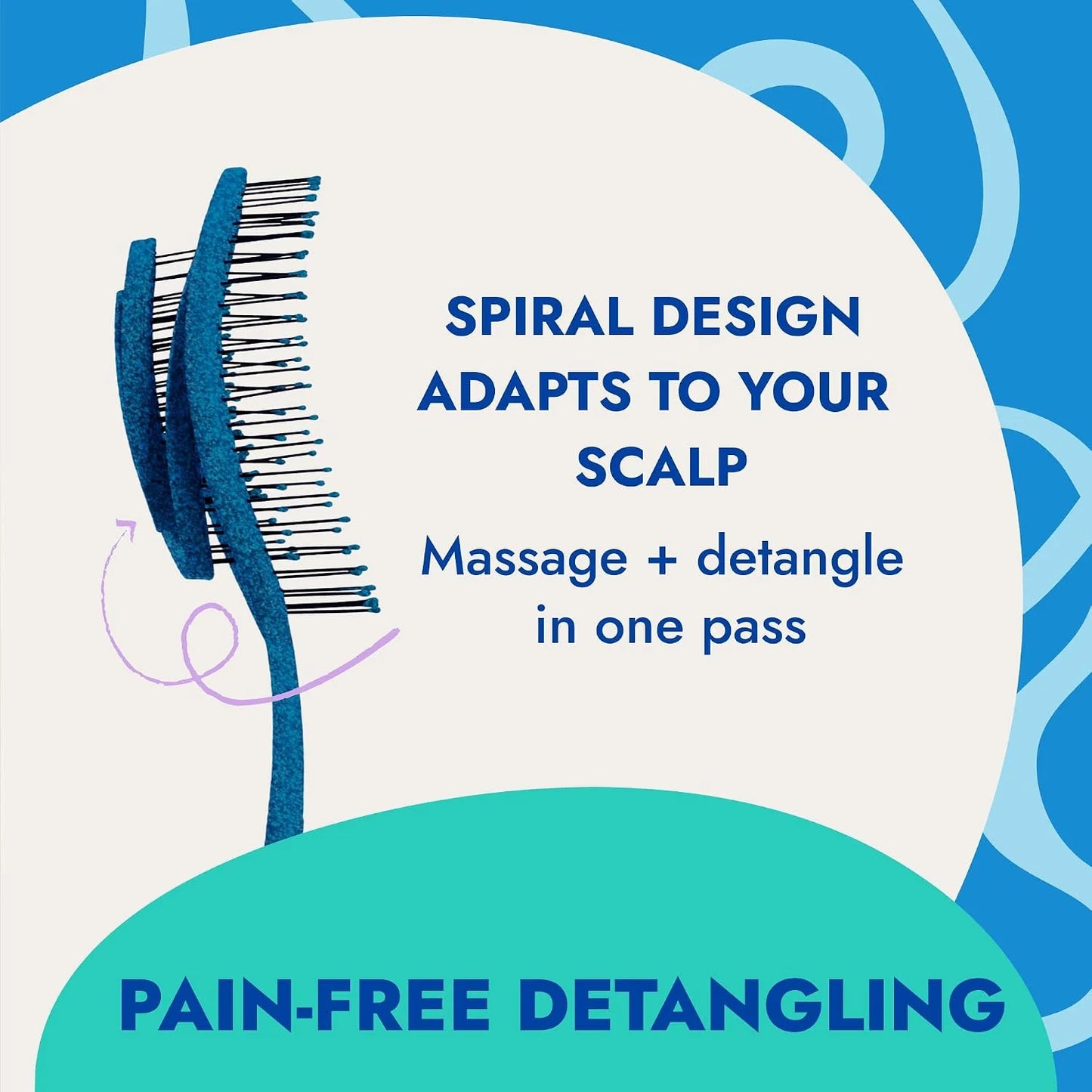 Ninabella Detangler Brush - No Tangle Hair Brush for Women, Fine, Thick and Long Hair - Hairbrush for Wet and Dry Hair, Gentle on the Scalp - Elegant Black