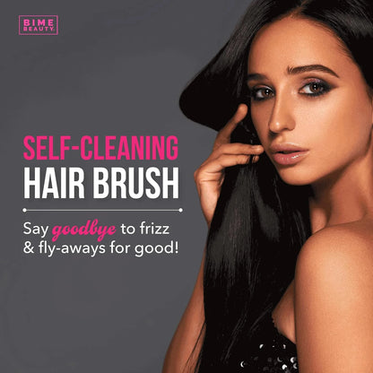Bime Beauty hair brushes for Women and Men | Tangle Teezer Curly hair brush | hair brush cleaner | Comes with Self - Cleaning Hair Brush | Pink Purple