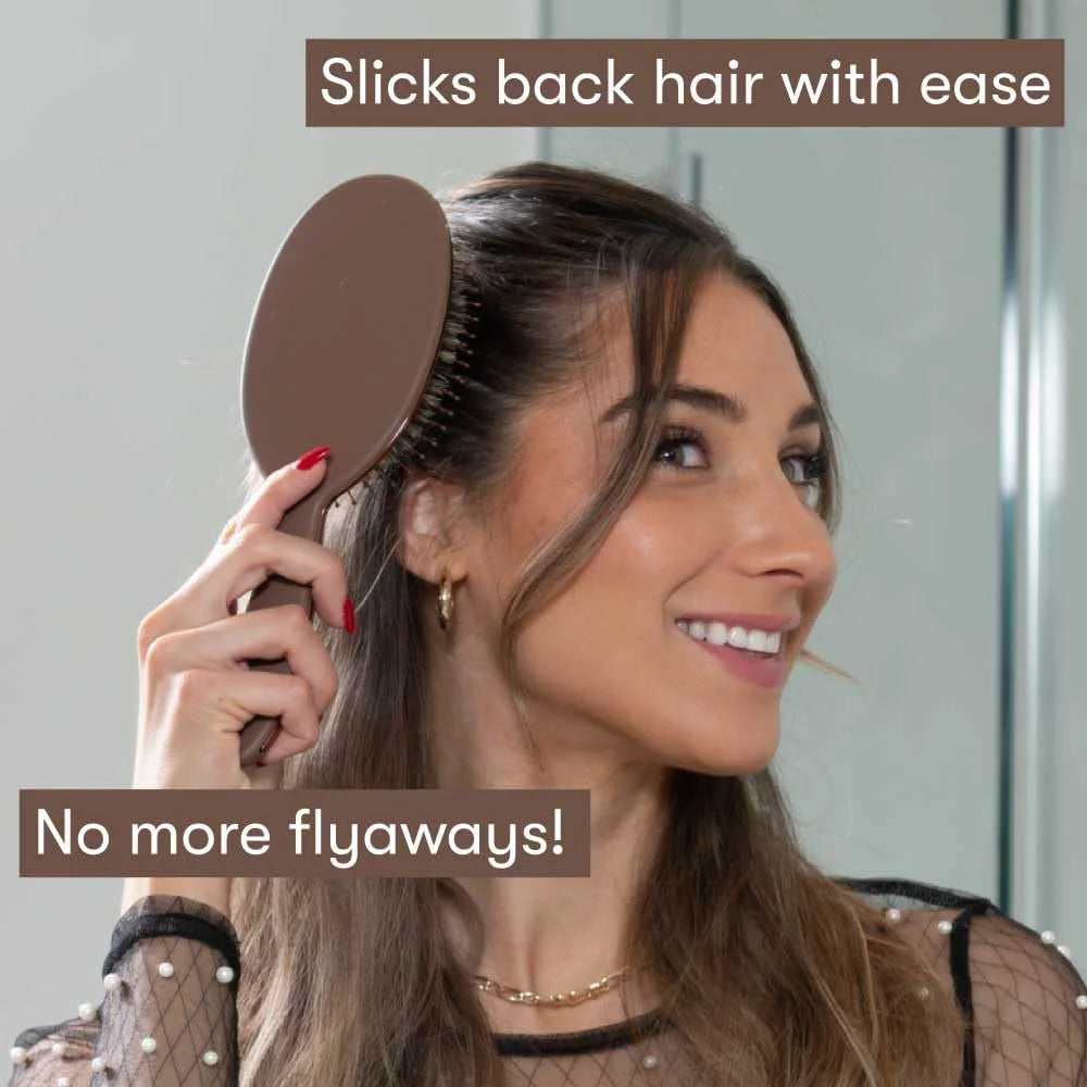 FRAMAR Soft Boar Bristle Hair Brush For Women, Boars Hair Brush For Women
