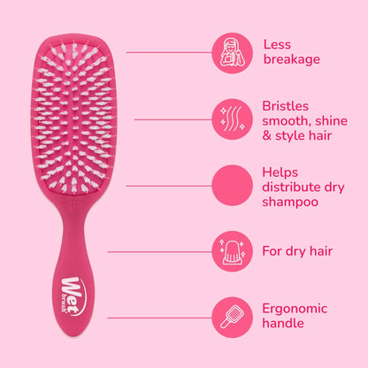 Wet Brush Shine Enhancer Hair Brush, Pink - Exclusive Ultra-soft IntelliFlex Bristles - Natural Boar Bristles Leave Hair Shiny And Smooth For All - For Women, Men, Wet And Dry Hair