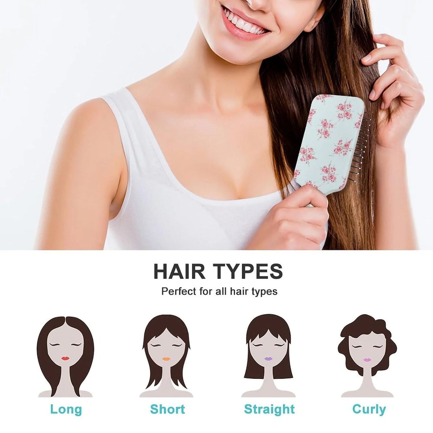 Air Cushion Comb for Massage Japanese Ocean Wave Fish Koifish Art, For Curly Long Thick Straight Hair, Women Girls Ladies