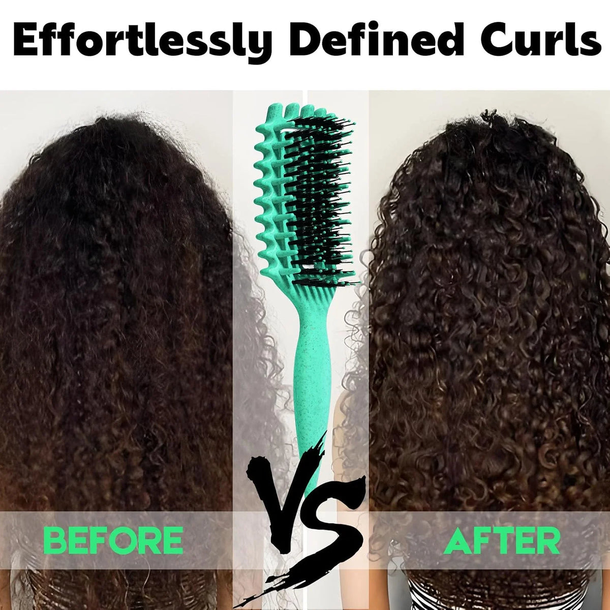 Curly Hair Brush Candybrush Curl Defining Brush for Detangling Shaping and Defining Curls for Women, Men, Wet & Dry Hair (Green Pink)