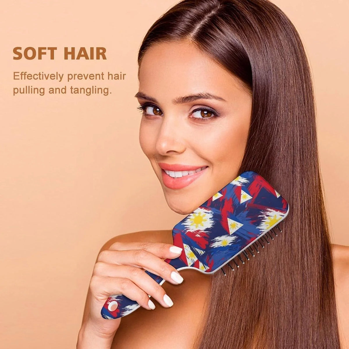 Air Cushion Comb for Massage Japanese Ocean Wave Fish Koifish Art, For Curly Long Thick Straight Hair, Women Girls Ladies