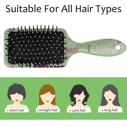 Personalized Name Hair Brush Detangler Brush Gifts for Women Man Custom Detangler-Hair-Brush Kids-Toddler-Girls for Travel All Hair Types