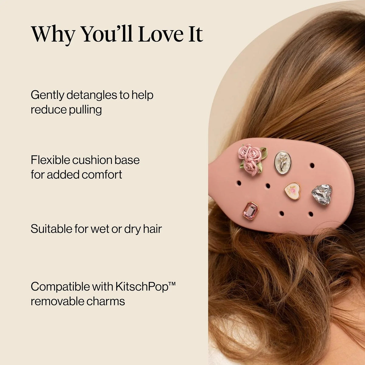 KitschPop™ Paddle Brush | Hair Brushes for Women – Soft Violet