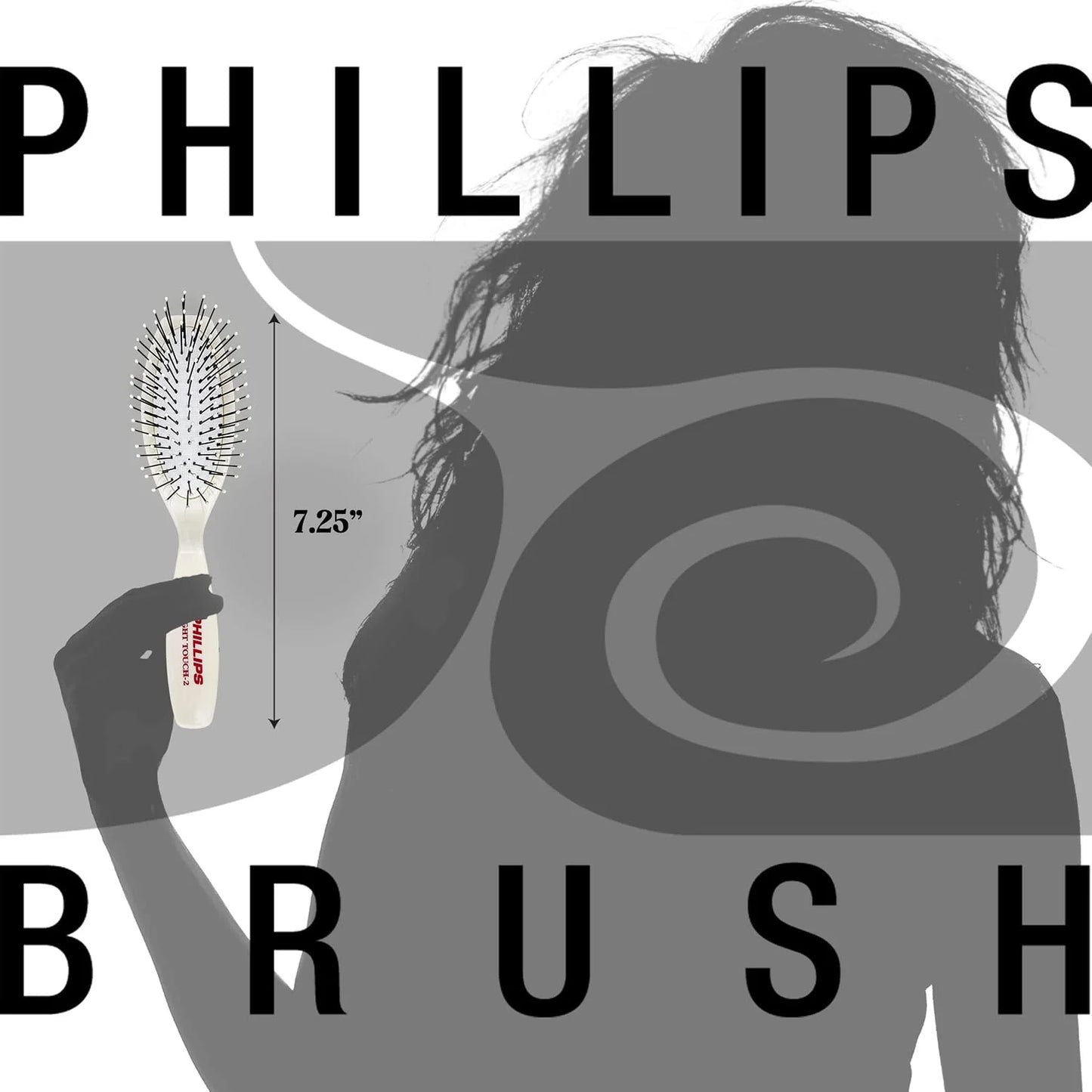 Phillips Brush Light Touch 1 & 2 Oval Cushion Hair Brush Combo, Full Sizes