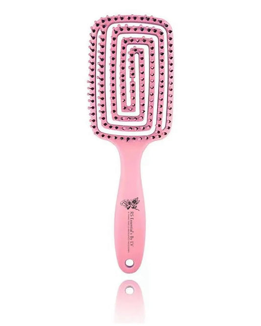 RS ESSENTIAL'S BY LV detangler brush hair brush detangler tangle vented hair brushes for women pink hairbrush black hair brush detangling brush (PINK)