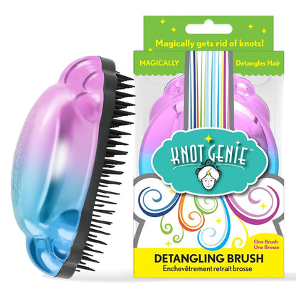 Knot Genie Detangling Hair Brush for Kids (Peaceful Purple) | Original Size | Perfect Detangling Brush for Curly Hair, Gently Separate Tangles, Leaves Hair Smooth and Shiny