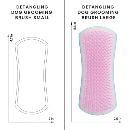 Pet Teezer by Tangle Teezer De-Shedding Dog Grooming Brush, Dry Brush or Dog Bath Brush for Wet or Dry Fur, Large, Mint & Pink