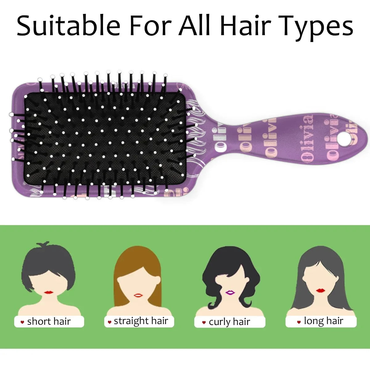 Personalized Name Hair Brush Detangler Brush Gifts for Women Man Custom Detangler-Hair-Brush Kids-Toddler-Girls for Travel All Hair Types