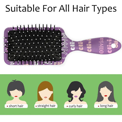 Personalized Name Hair Brush Detangler Brush Gifts for Women Man Custom Detangler-Hair-Brush Kids-Toddler-Girls for Travel All Hair Types
