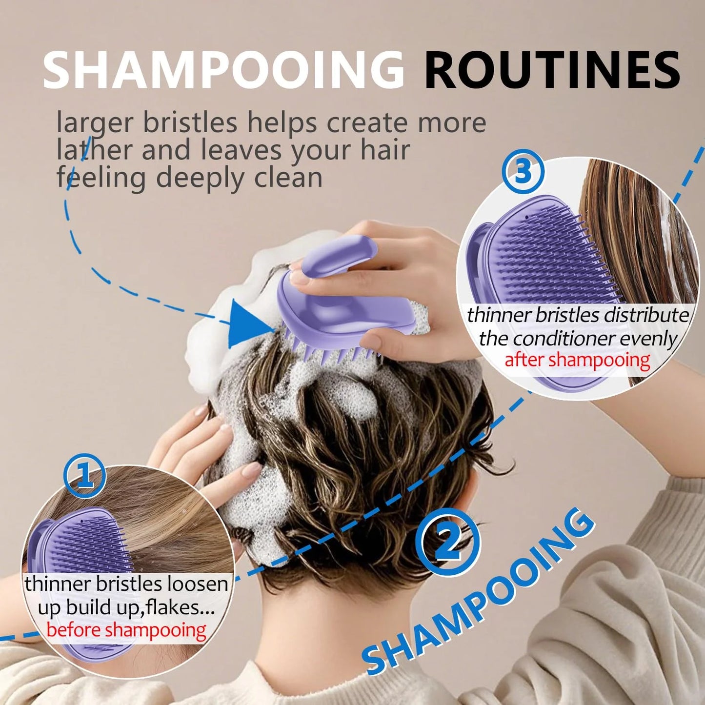 Scalp Scrubber Massager Shampoo Brush,Exfoliator for Dandruff & Hair Growth
