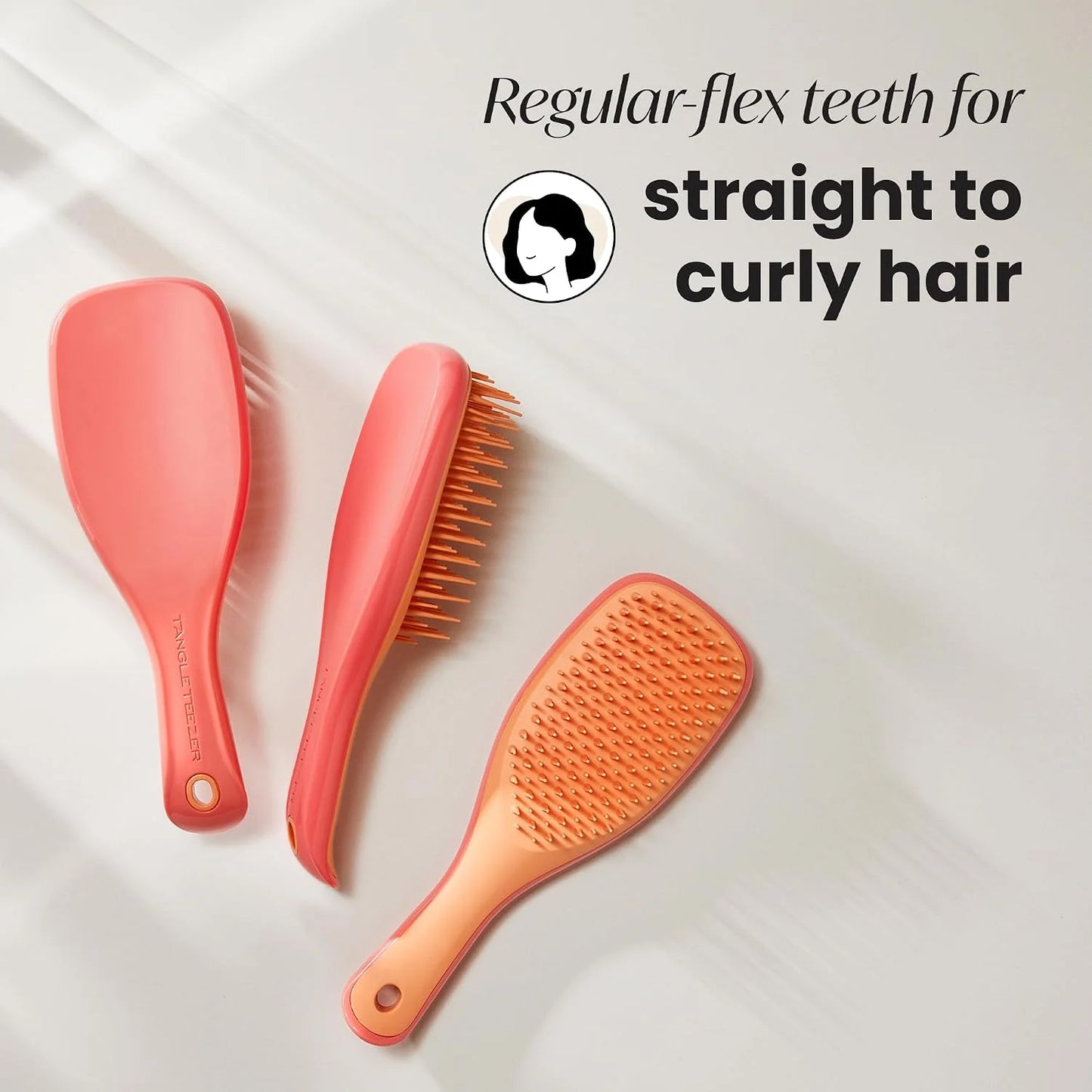 Tangle Teezer Mini The Ultimate Detangler Hairbrush |Gentle on Wet Hair | Two-Tiered Teeth & Comfortable Handle | Ideal for Kids And Travel | Reduces Knots & Breakage | Salmon Pink & Apricot